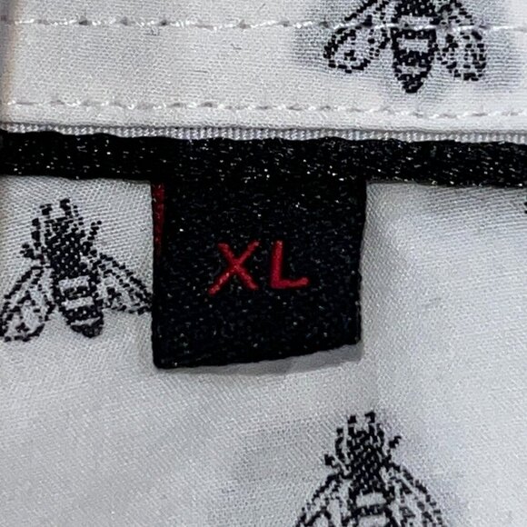 JARED LANG AFTER HOURS Button Down Shirt GUCCI STYLE BEE PATTERN - XL SLIM FIT - Picture 10 of 12